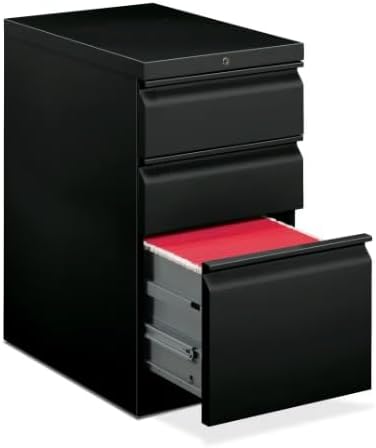 HON Brigade Mobile Pedestal | 2 Box / 1 File Drawer | Radius Pull | 15"W | Black Finish