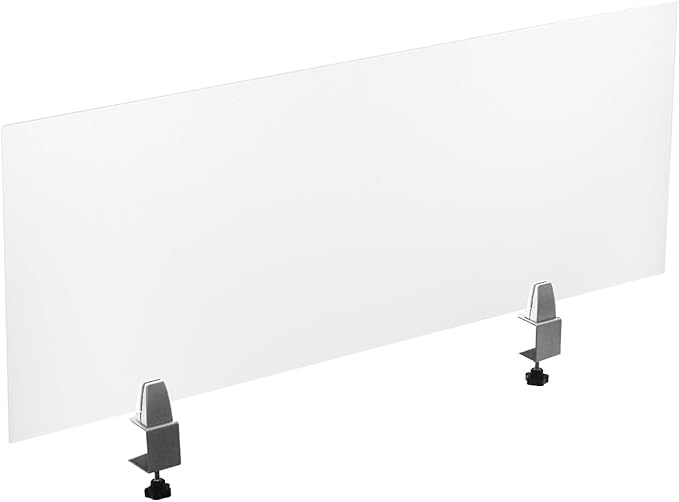 Desk Divider, 47" x 18" Desk Privacy Panel, Frosted Acrylic Office Partition, Table Divider with Clamps, Privacy Divider for Schools Office Call Centers Workstation