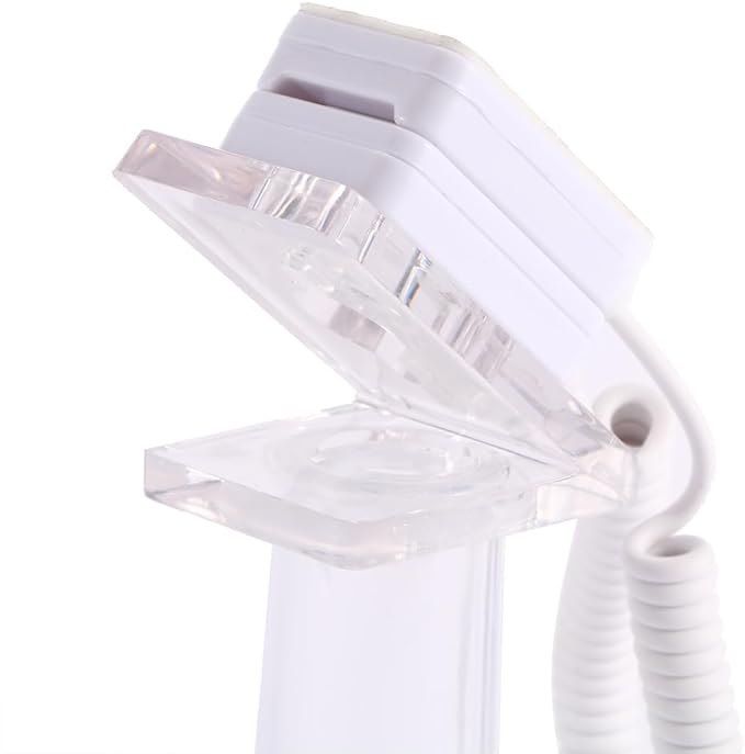 Vctitil Mobile Phone Anti-Theft Display Stand Transparent Square Bracket with Spring Wires and Cables Durable Mobile Phone Base for Store Sales Stand (Stand Size: 2.08 x 2.08 x 4.72)