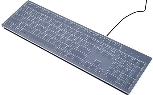 Keyboard Cover Skin for Dell KB216 Wired & Dell KM636 Wireless Keyboard/Dell Optiplex 5250 3050 3240 5460 7450 7050/Dell Inspiron AIO 3475/3670/3477 All-in one Desktop Keyboard Cover Protector, Clear