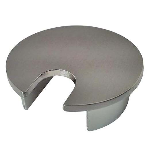Electriduct 2.5" Metal Desk Grommet 62.5mm Cable Hole Cover Wire Cord Organizer | Brushed Nickel