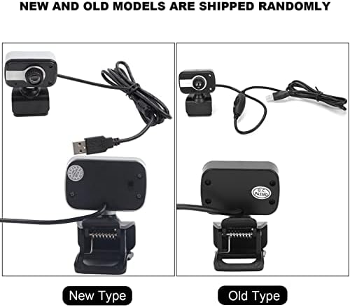 Webcam with Microphone, 640 x 480/0.3Mp USB Camera with Clamp Mount Support 360° Rotation and 30° Vertical Adjustment Suitable for Desktop PC Laptop