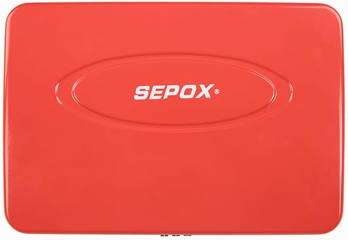SEPOX® Water/Fire-Resistant Portable Security Case Lock Box Steel, Small Personal Travel Safe Storage Cabinet, 3-Ft Cable, Ressetable Combination Lock for Dorm, Car, Sports, Office, 2pcs Red