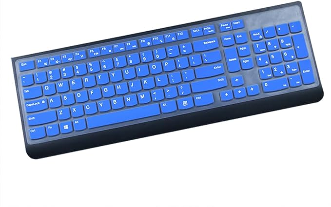Ultra Thin Silicone Keyboard Protective Skin Cover Compatible with Lenovo 510 Wireless Keyboard GX30N81775 4X30M39458 KBRFBU71 EKB-536A SK-8823 ALO730S KU-1601 ALO510/520 (Blue)