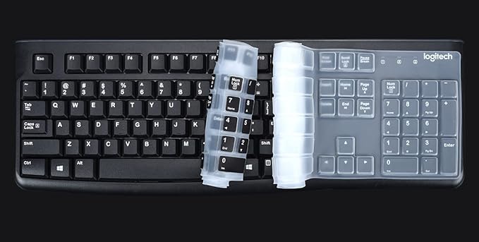 Keyboard Cover for Logitech K120 & MK120 Wired Keyboard, Ultra Thin Logitech K120 Keyboard Skin Protector - Clear