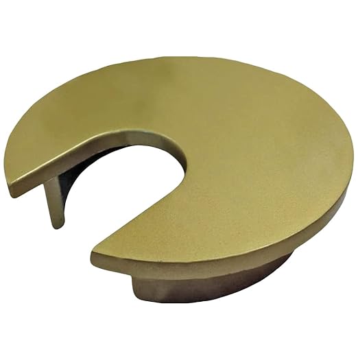 Electriduct 2" Metal Desk Grommet Cable Hole Cover Wire Cord Organizer | Brass Polished (5 Pack)