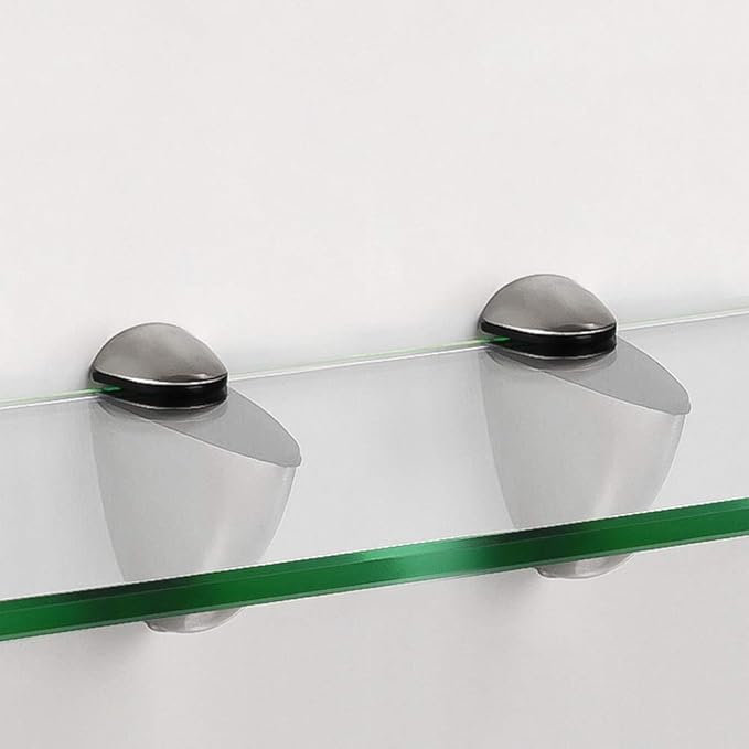 Set of 2 Glass Clamps, Wood/Glass Shelf Bracket, Glass Support Wood Holders, Fish Mouth Shape Clip, Adjustable Clamping 3-20mm Thickness, Zinc Alloy Chrome Finished