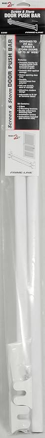 Prime-Line K 5167 36 In. L Steel Reinforced White Vinyl Push Bar for Hinged Swinging Screen Doors (Single Pack)