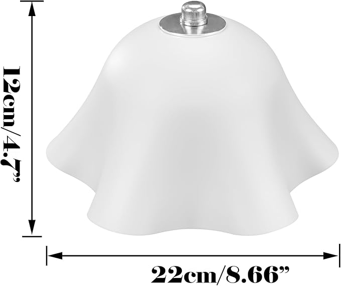 Kiven Clip On Shade for Ceiling Light Bulb, Ceiling Light Cover, Acrylic Ceiling Clip-on Lamp Shade for Exposed Light Bulbs Ceiling Light Table Lamp, White, 1 Pack