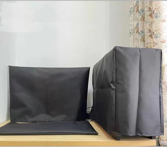 Computer Monitor Dust Cover Anti-Static Dustproof Protective Cover for LCD/LED/HD Panel Case Computer Sleeve Compatible with PC, Desktop and TV (27inch,Black)