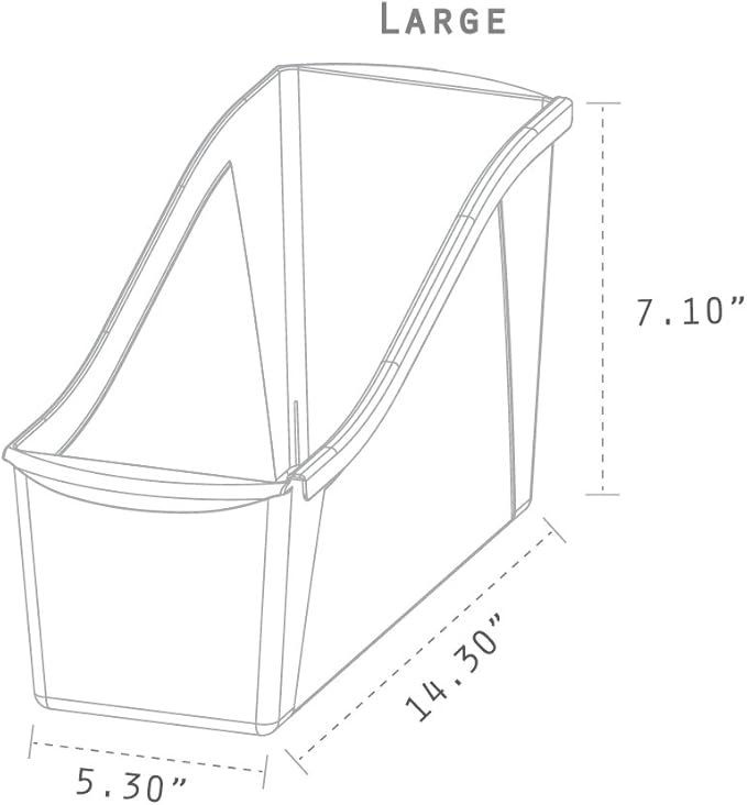 Storex Large Book Bin, 14.3 x 5.3 x 7 Inches, Red, Case of 6 (71116U06C), 14.3 x 5.3 x 7 Inches, 30-Pack