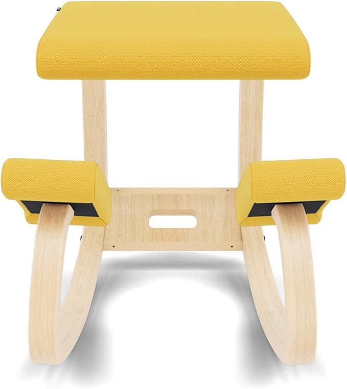Varier Variable Natural/Yellow Ergonomic Office Kneeling Chair for Desk – Back Pain Relief, Rocking Seat for Home, Study & Posture Support – 10 Year Quality Guarantee