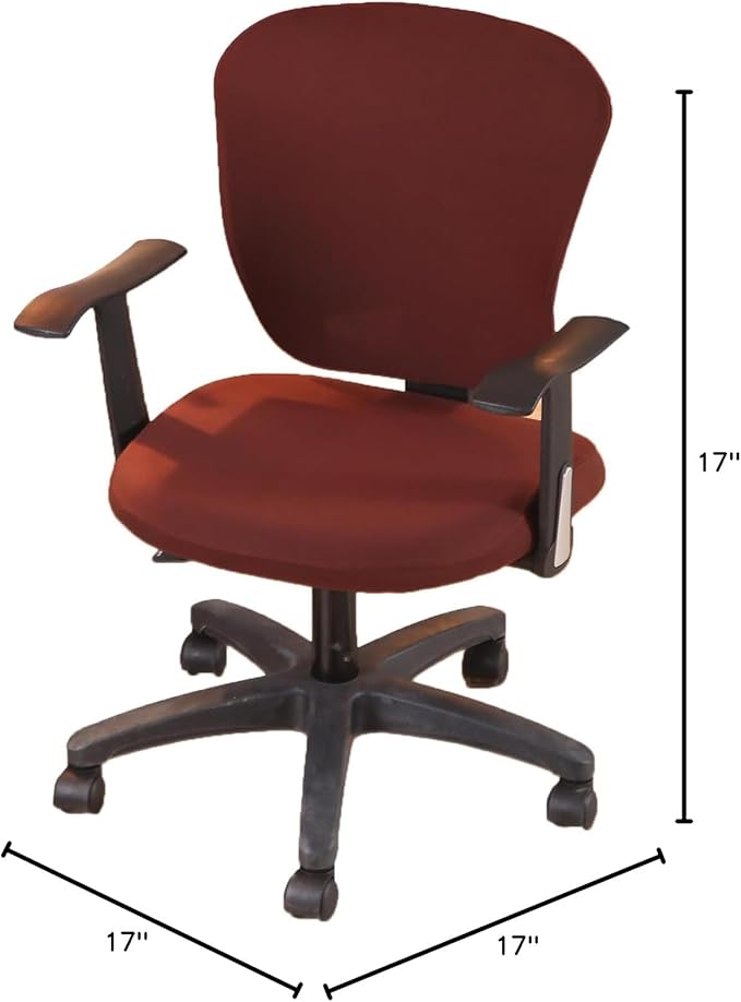 Office Computer Chair Cover Stretch Universal Jacquard Seat Slipcover 2 Piece for Desk Rotating Armless Chair, Removable Washable Anti-dust Chair