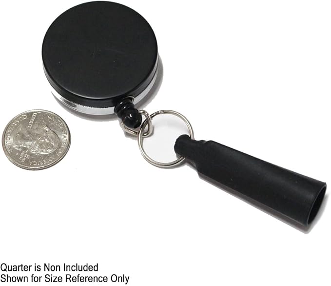 2 Pack - Heavy Duty Retractable Pull Pen Holder - Ideal for Markers & Carpenter Pencils - Nylon Cable, Self Retracting Reel & Tight Metal Belt Clip Retractable Carpenter Pencil Holder by Reel-N-Rite