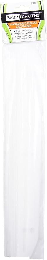 Baumgartens Magazine Organizer 12 Pack WHITE (JT-9000)