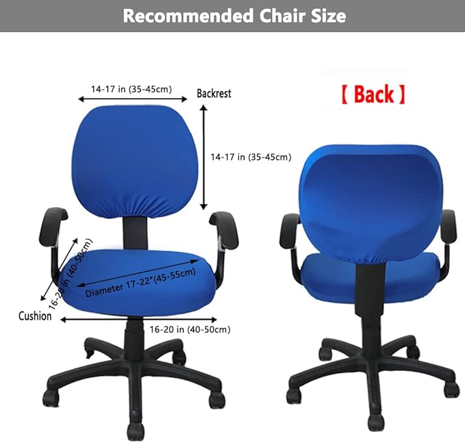 Melaluxe Office Chair Cover with Armrest Covers, Universal Stretch Desk Chair Cover, Computer Chair Slipcovers - Light Gray