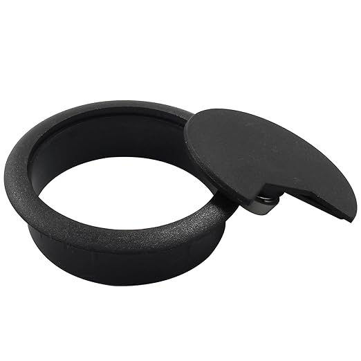 Bivethoi 4pcs 2 inch Desk Wire Cord Cable Grommets Hole Cover for Office PC Desk Cable Cord Organizer Plastic Cover Black