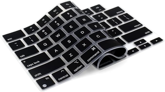 ProElife Keyboard Cover Skin for MacBook Air 13.6 inch 15 inch 2026-2022 M5 M4 M3 M2, Ultra Thin Keyboard Protector U.S Enter for 2026-2022 Air 13.6'' 15'' M5 M4 M3 M2 Accessory (Black)