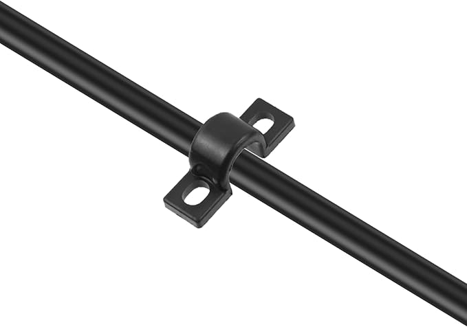 20pcs Wire Shelf Loop Clips White Two Holes Pipe Tube 2/5" U Bracket Clamps 10MM Conduit Pipe Strap Clamps for Wire Cable Tube (Black, Fit for 10mm)