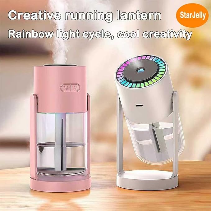 Portable Starry Sky Projection Humidifier, USB Mini Humidifier, 360° Rotating Nozzle, Colorful Lights, Anti-Clogging Technology, Ultra-Quiet Design, Suitable for Offices, Bedroom, Desktops. (02 Pink)
