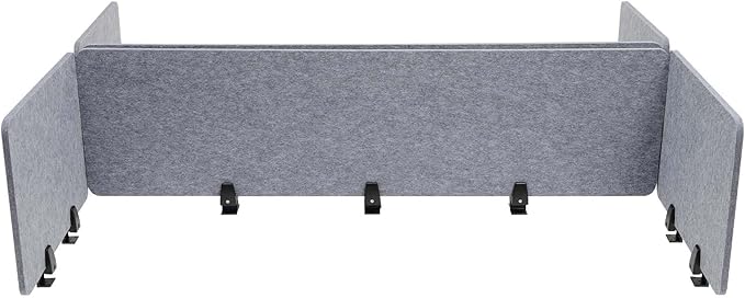 Stand Up Desk Privacy Panel, Clamp On Desk Divider, Acoustic Desk Privacy Panel - 2 x Long Panel - 59 x16In + 4 x Short Panel - 23.6x16In Library & Office Furniture Partition