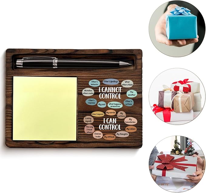 Motivational Mental Health I Can Control I Cannot Control Sticky Note Holder Inspirational Therapy Gifts Post It Note Dispenser for Therapy Office Desk Decor
