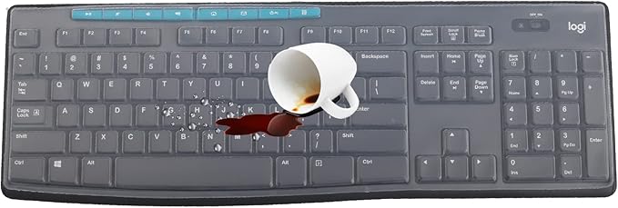 Keyboard Cover for Logitech MK370 MK295 MK275 MK270 Wireless Keyboard, Logitech K200 K260 K270 MK200 MK260 Keyboard Cover Skin Protector (NOT Fit Other Model Keyboards)-Clear