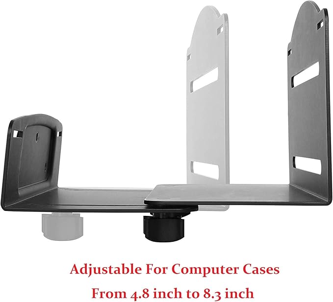 Mount Plus MP-CPB-2 Wall Mount CPU and Game Console Holder | Adjustable Width 4.8in to 8.3in | Metal Mounting Bracket for Desktop PC, Computer Tower, Game Console, APS Back-UPS, CyberPower UPS System