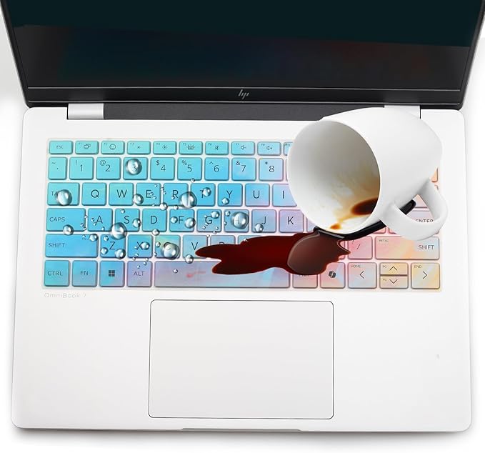 Keyboard Cover for HP OmniBook 5 AI PC 14-he0099nr 14-he0017nr & OmniBook 5 Flip 14-fp0057nr 14-fp0023dx 14-fp0750ng 14-fp0950nd 14-fp0765ng 14-fp0540nd 14" Laptop US Layout Keyboard Skin-Colorful