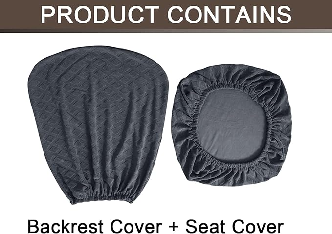 Office Chair Cover Universal Rotating Chair Slipcovers Stretch Removable Protector Computer Chair Seat Cover (Grey, Chair Seat Cover + Backrest Cover)