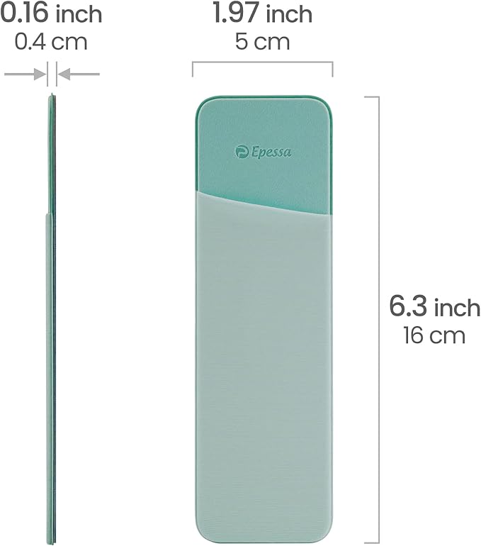 Epessa Stick-On Pen Holder for Notebook, Adhesive Pencil Sleeve Pouch for Hardcover Journals, Planners, Notebooks, Reusable Pen Pocket Organizer Easy to Remove (Green)