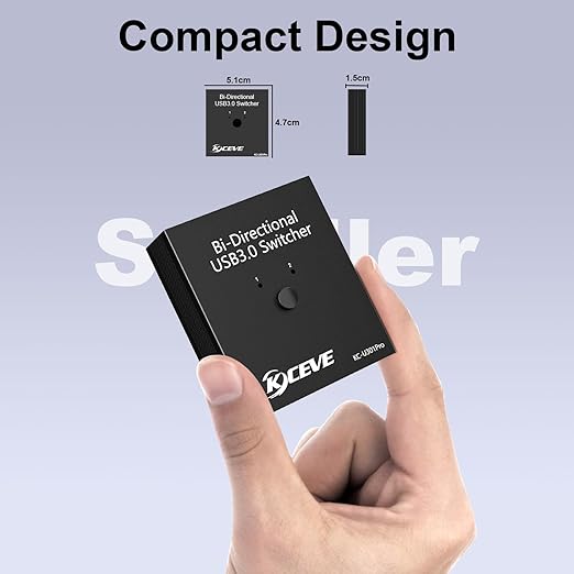 USB 3.0 Switch Selector, Bi-Directional USB Switch 2 in 1 Out / 1 in 2 Out, MLEEDA USB3.0 Switcher for 2 Computers Share Keyboard Mouse Scanner Printer