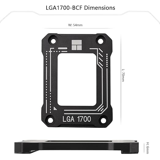 Thermalrlght LGA1700-BCF Black V2 CPU Anti-Bend Fixer, Intel 12/13/14 Gen Anti-Bend Fixing Fixture, with Intel CPU Corrective Fixing Bracket, LGA17XX Corrective CPU Bender, LGA1700 Full Fit Fixer