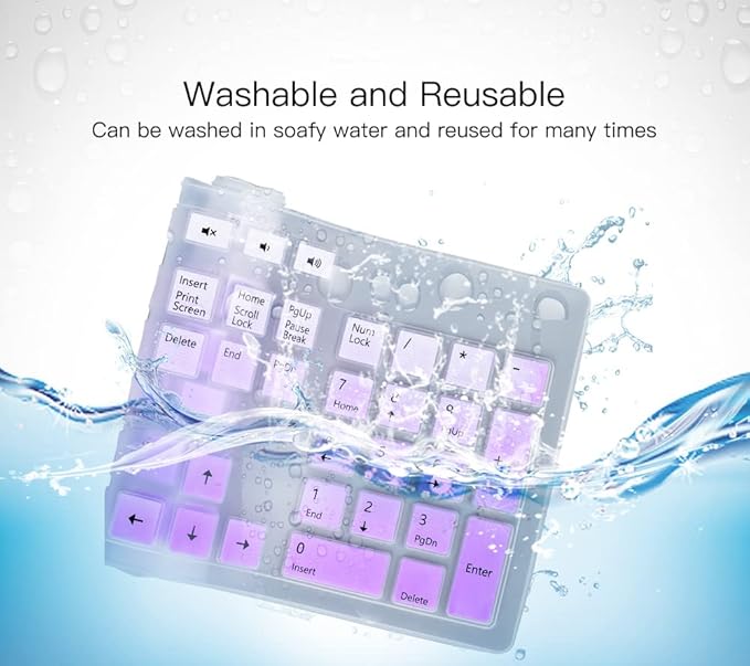 Keyboard Cover for Dell KM636 Wireless Keyboard & Dell KB216 Wired/Dell Optiplex 5250 3050 3240 5460 7450 7050/Dell Inspiron AIO 3475/3670/3477 All-in One Desktop Keyboard Cover Skin, Light Purple