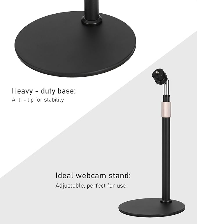 B15 All Metal Webcam Phone Desk Camera Stand 360° Swivel Holder for Webcam C960 C930e C930 C920 C920S C922x C922 Brio 4K C925e C615 and Other 1/4'' Thread Devices