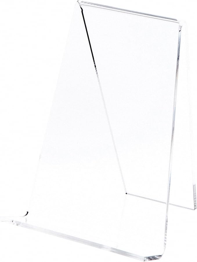 Plymor Clear Acrylic Book Easel with 1.125" Flat Ledge, 6" W x 5" D x 7.25" H (12 Pack)
