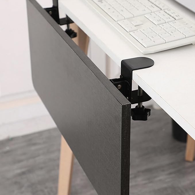 Angoily Folding Desktop Keyboard Tray Support Bracket Adjustable Clamp-on Keyboard Hand Support Portable Desk Extension Board 9.84X4.13X1.77In for Home and Office