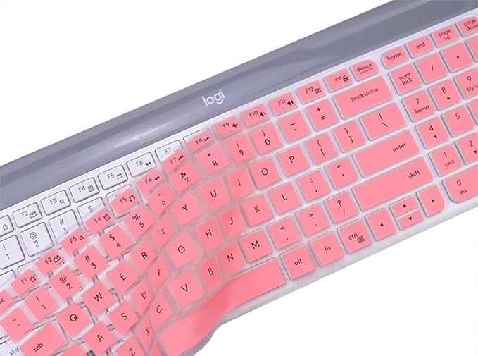 Ultra Thin Silicone Keyboard Skin Cover Compatible for Logitech MK470 Slim Wireless Keyboard, Logitech MK470 Keyboard Accessories (Pink)