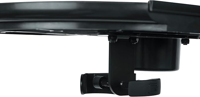 Gator Frameworks Clamp-On Microphone Stand Accessory Drink Holder with Guitar Pick Tab, Extra Large Tray, 14" x 9" (GFW-MICACCTRAYXL)