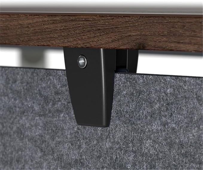 Pemberly Row Modern 70W Desktop Privacy Screen, Cool Charcoal Finish, Acoustic Sound-Dampening Design, Flexible Mounting Options, Visual Barrier for Office Workstations