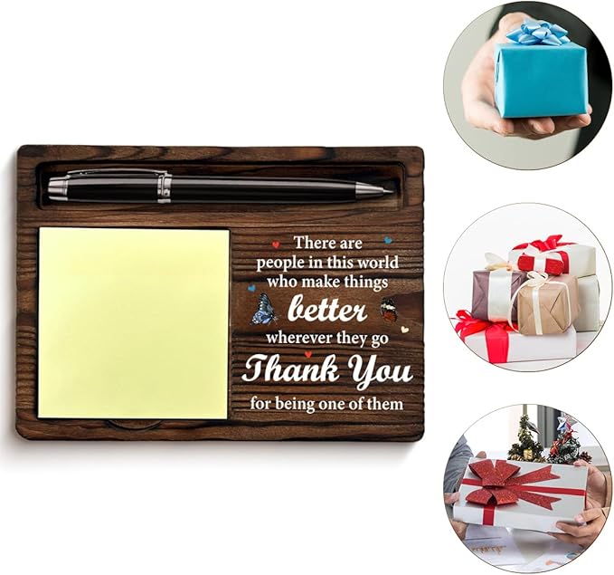 Thank You Appreciation Gifts for Women Coworkers Nurses Teacher Friends, Grateful Gifts There are People in This World Who Make Things Sticky Note Holder for Office Desk Decor