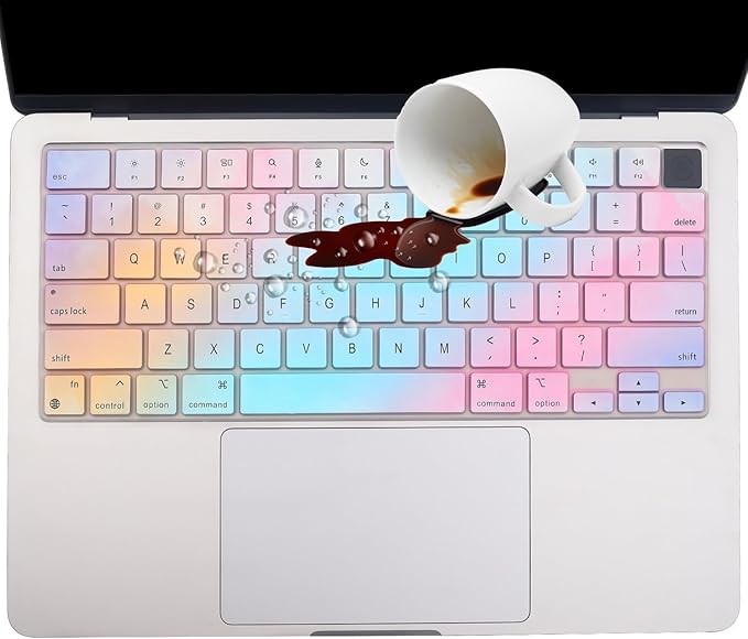 2 Pack Keyboard Cover for MacBook Pro 16" 14" M5-M1 Pro/Max A3426 A3427 A3428 A3429 A2442 A2779 A2918 A2992 A2485 A2780 A2991, MacBook Air M5-M2 13.6" 15.3" A3448 A3449 A2941 A3114 A2681 A3113 US