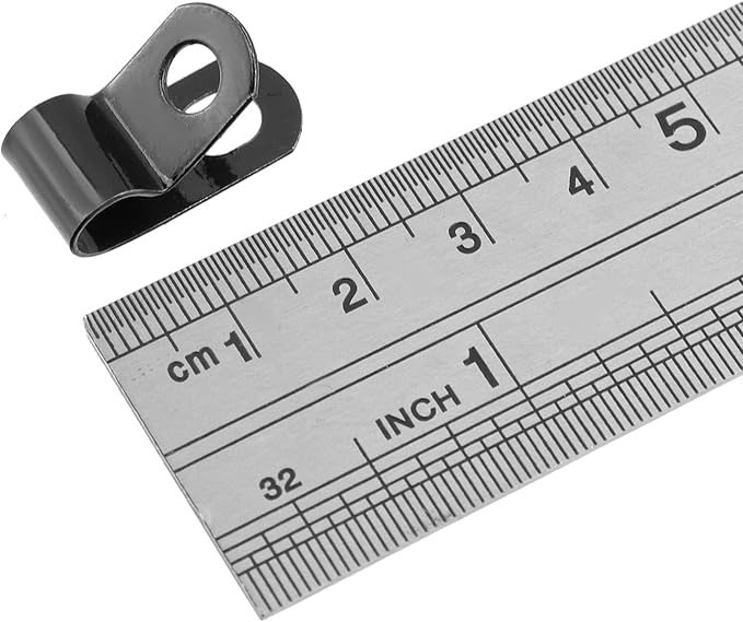 Antrader Fence Wire Clamps, 100Pcs R-Type Agricultural Fencing Mounting Clips, 6mm/0.24" Cable Management Cord Organizer with Screws to Vinyl, Wood or Metal Fence