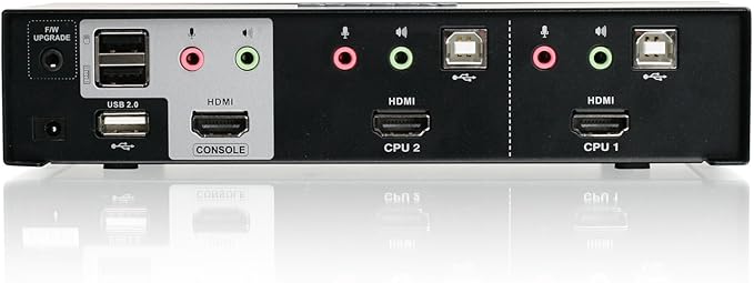 IOGear 2 Port HDMI Multimedia KVM Switch with Audio, USB 2.0 Hub and HDMI KVM Cables GCS1792