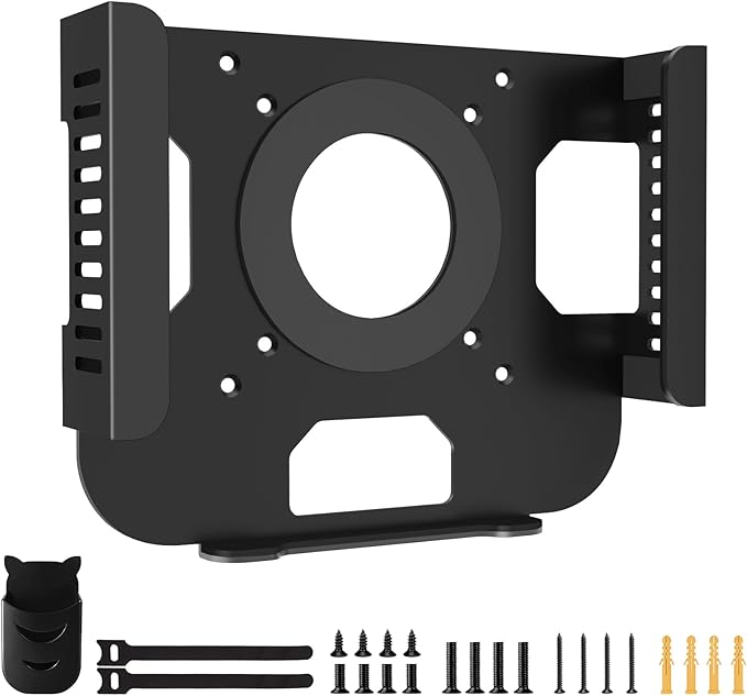 Metal Mount for Mac mini M1 M2,Monitor VESA Mount or Under Desk Mount and Wall Mount for Mac mini 2011-2023 M1 M2,with Larger Anti-Slip Pads, with Pen Holder.