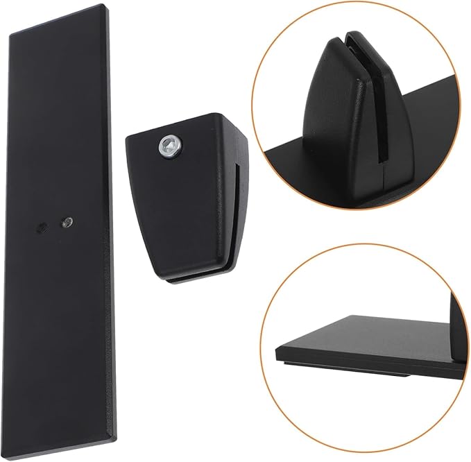 Sneeze Guard Support Clamp for 1/8" To 1" Thick Panel, 2-Pack Heavy Duty Aluminum Partition Clamp for Room Divider, Desk Partition, Privacy Panel, Acrylic Panels Or Plexiglass Shield(Black)