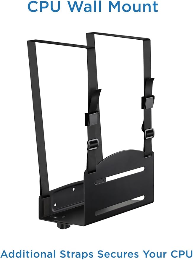 Mount-It! Monitor and Keyboard Wall Mount with CPU Holder, Height Adjustable Standing VESA Keyboard Tray, 25 Inch Wide Platform with Mouse Pad (MI-7919)