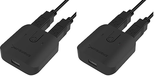 SABRENT USB 2.0 Sharing Switch for Multiple Computers and Peripherals LED Device Indicators (USB-SW20) (Pack of 2)