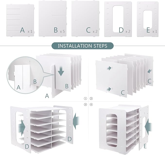 SONGWAY Desktop Mail Sorter Organizer - Small File Organizer for Desk, Desk Bills Storage, 12 Slots Ink Pad and Stamp Pad Storage Rack