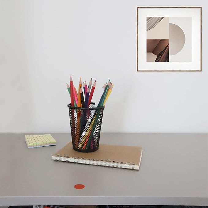 HSYMQ Desk Pencil Pen Holder, Wire Mesh Pen Cup Holder for Desk Organizer and Office Desk Accessories (6 Pack)